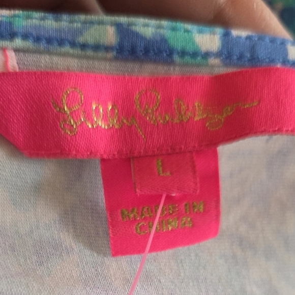 Lilly Pulitzer NWT Lala Romper Haven Hey Hey Soleil Blue White Size Large 001702 - Picture 2 of 9